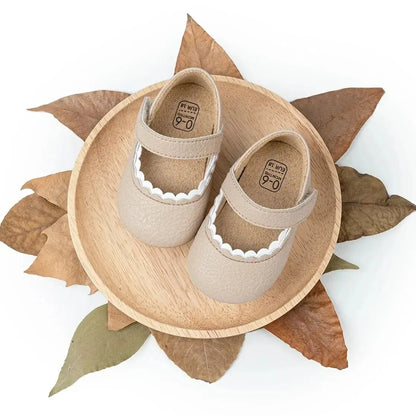 Baby Boys Girls Shoes Infant Leather Rubber Sole Anti-Slip Toddler First Walkers Crib Shoes Newborn Girl Princess