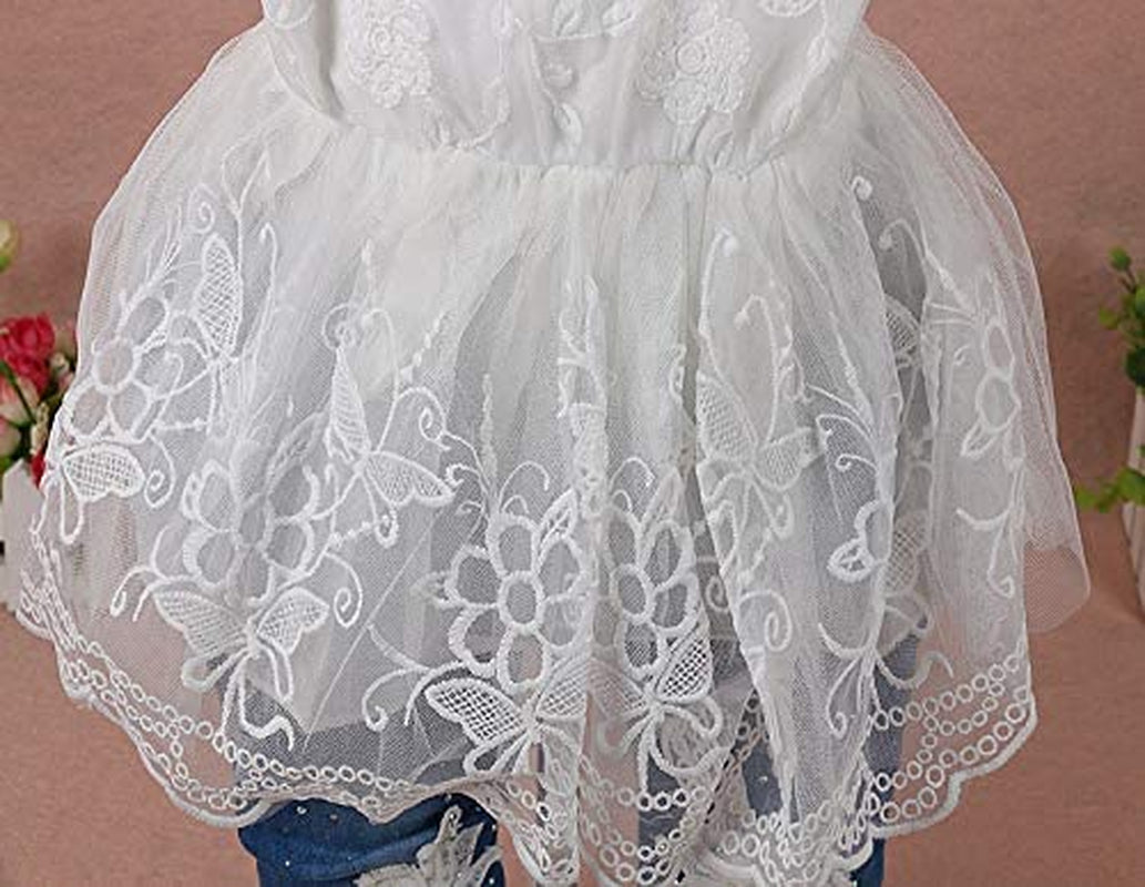 6M-4Y Infant 3Pcs Baby Girls Clothes Set Toddler Casual Outfits Lace Dress Jacket and Jeans